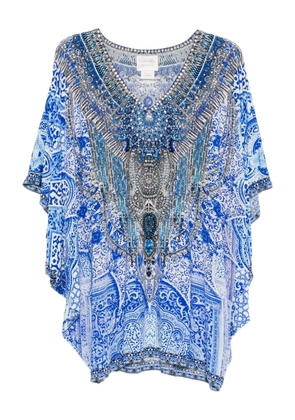 Camilla batwing-sleeves mini dress - Blue