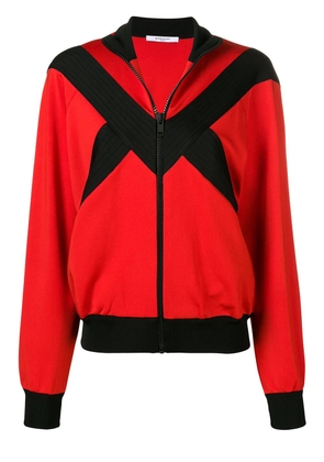 Givenchy contrast panel zipped jacket - Red