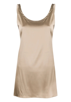 Brunello Cucinelli asymmetric metallic top - Neutrals