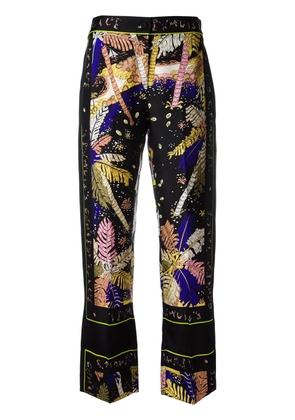 PUCCI feather motif cropped trousers - Black