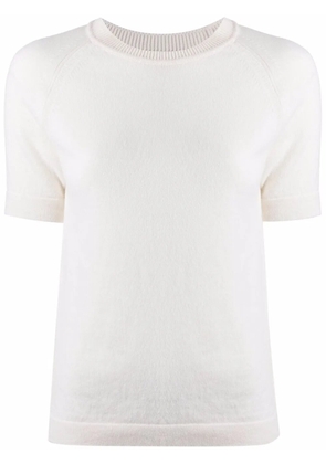 Barrie short-sleeve cashmere top - White