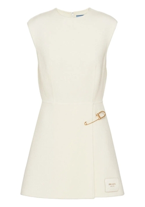 Prada safety pin-detail minidress - White