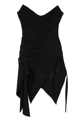Mugler asymmetric bustier mini dress - Black