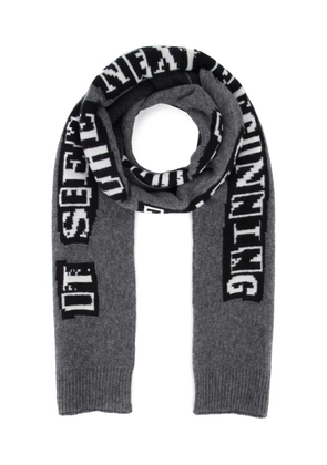 Valentino Garavani slogan-embroidered scarf - Grey