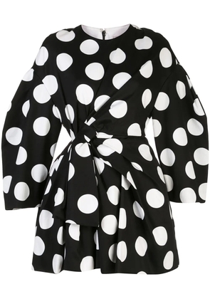 Carolina Herrera polka dot bow detail dress - Black