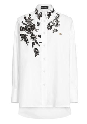 Dolce & Gabbana DNA floral-appliqué shirt - White