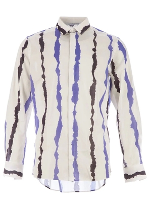 Neil Barrett bleach striped shirt - White