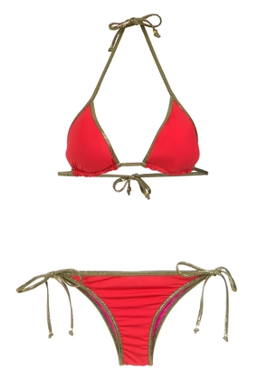 Amir Slama gold-tone trimming bikini set - Red