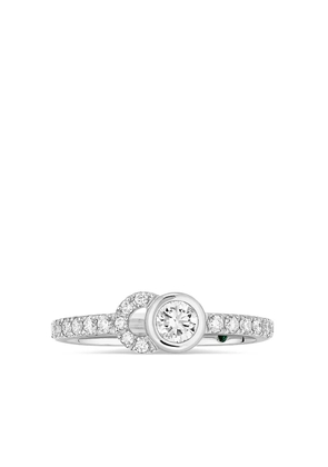 Courbet 18kt recycled white gold CO half-pavé laboratory-grown diamond set ring - Silver