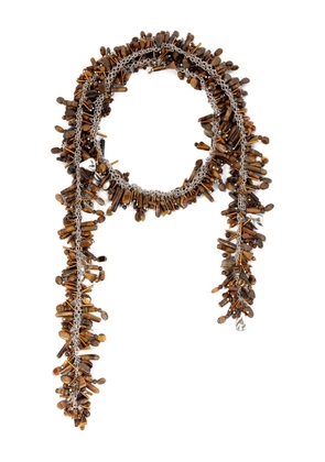 DRIES VAN NOTEN amber-beads scarf necklace - Silver