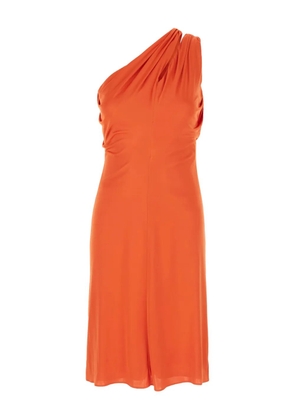 Versace one-shoulder draped midi dress - Orange
