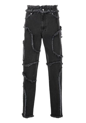 Eckhaus Latta seam-detail cropped jeans - Black