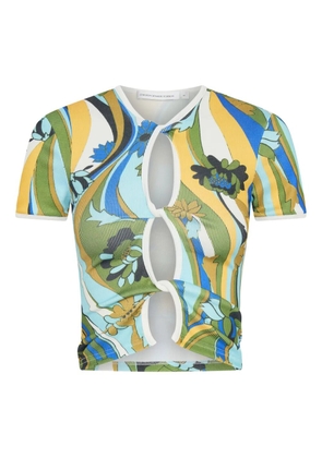 Christopher Esber Acidic Floral cropped T-shirt - Green