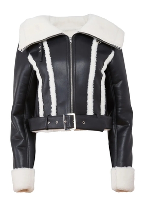 Fleur Du Mal faux-fur collar belted jacket - Black