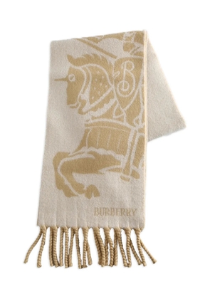 Burberry logo fringed scarf - Neutrals