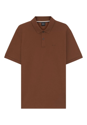 BOSS Pallas logo-embroidered polo shirt - Brown