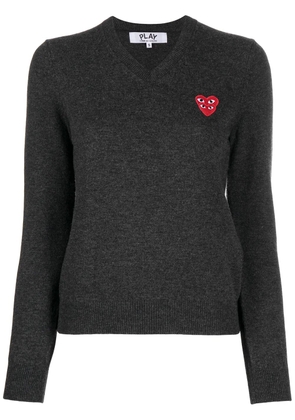 Comme Des Garçons Play V-neck overlapping heart top - Grey