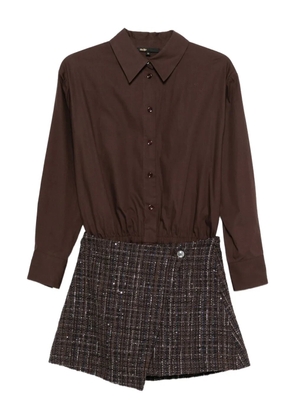 Maje asymmetric mini dress - Brown