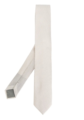 Dell'oglio slim interwoven tie - White