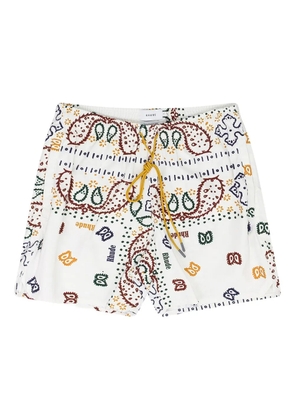 RHUDE logo swim trunks - White