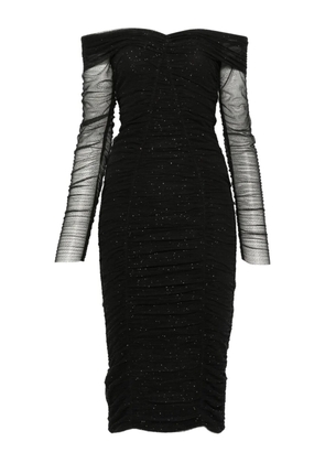 NISSA off-shoulder sequin-embellished mini dress - Black