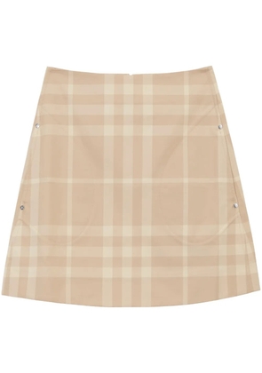 Burberry check-print A-line cotton skirt - Neutrals