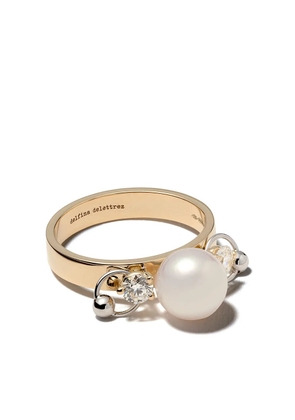 Delfina Delettrez 18kt white and yellow gold Two in One diamond ring - Metallic