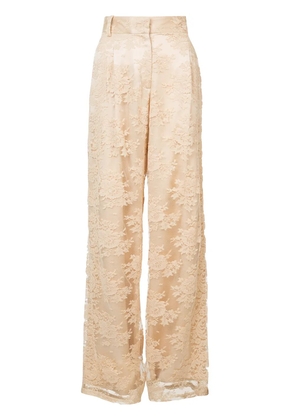 Ryan Roche lace wide-leg trousers - Yellow