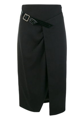 Givenchy wool cross-over mid-length skirt - Black