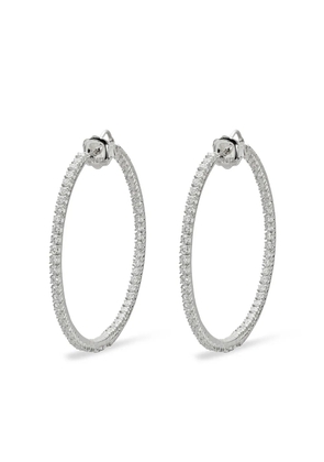 Mattia Cielo 18kt white gold and titanium Rugiada front and back diamond hoop earrings - Silver