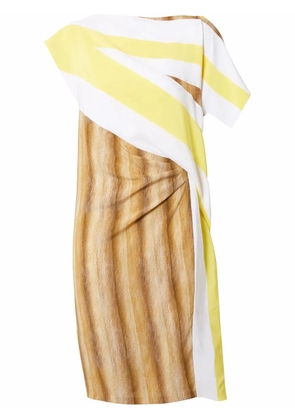 Burberry graphic-print asymmetric dress - White
