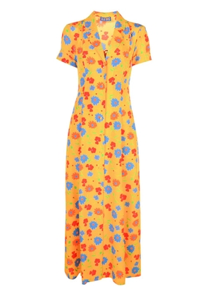 Lhd floral print full-length dress - Yellow