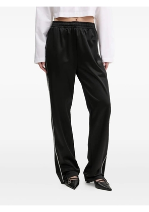 HUGO side-stripe satin trousers - Black