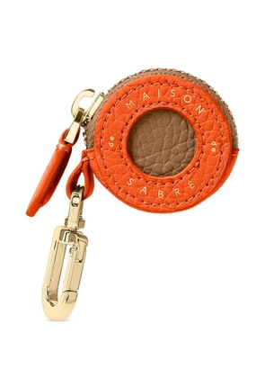 MAISON de SABRÉ dual-tone embossed leather AirTag case - Orange