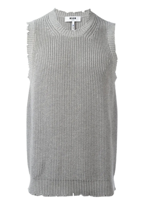 MSGM distressed sleeveless jumper - Grey
