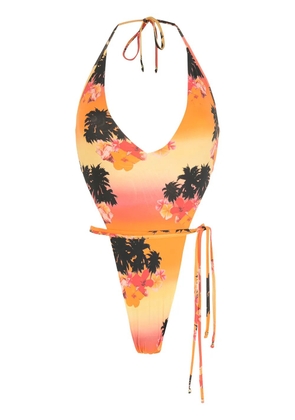 Amir Slama Ilha de Hibiscus high-leg swimsuit - Multicolour