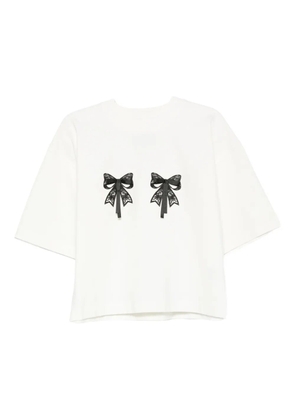 HAMZA Luna lace-bow T-shirt - White