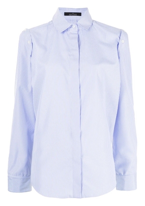 Rokh pinstripe-print tailored long-sleeve shirt - Blue