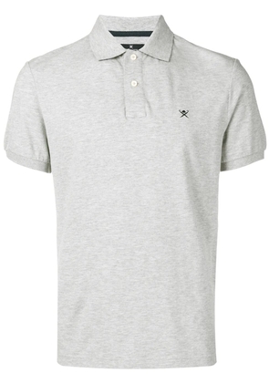 Hackett embroidered logo polo T-shirt - Grey