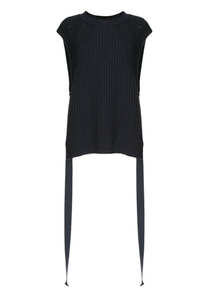 Goen.J side taps knitted top - Blue