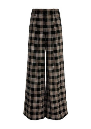 alice + olivia Eloise pleated check trousers - Black