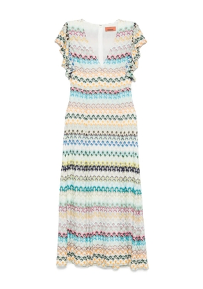 Missoni V-neck midi dress - White
