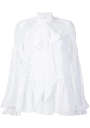 Givenchy lace-embroidered flared blouse - White