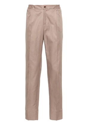 Kiton elasticated-waistband tapered trousers - Brown