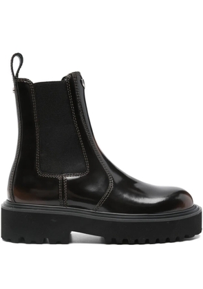 Maje patent-finish Chelsea boots - Brown