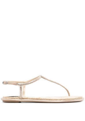 René Caovilla rope-detail high-shine sandals - Neutrals