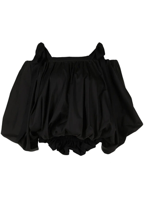 Goen.J voluminous-shape cotton-blend blouse - Black