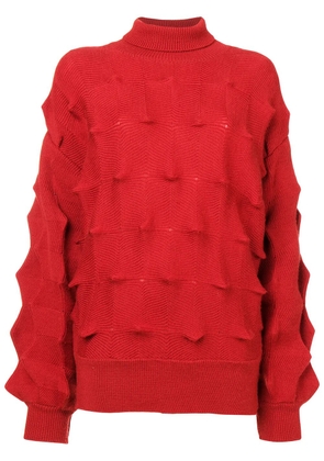 Issey Miyake Pre-Owned zigzag structured roll neck sweater