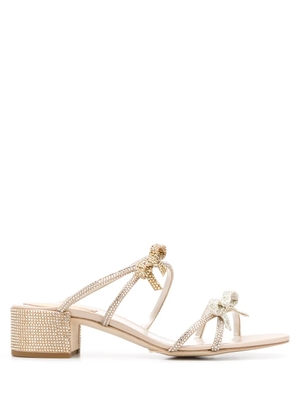 René Caovilla embellished straps sandals - Gold