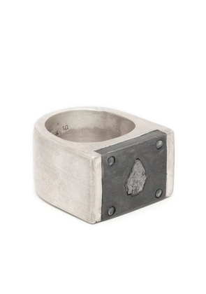 Parts of Four Plate diamond-fragment ring - Silver